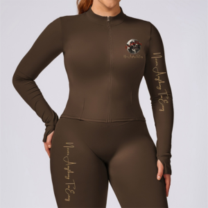 Women Elastic Workout Wear (Brown)